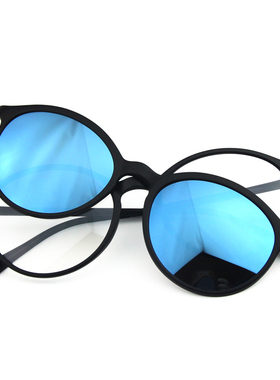 偏光太阳镜圆脸开车专用驾驶钓鱼镜近视眼镜墨镜夹片式男磁吸套镜