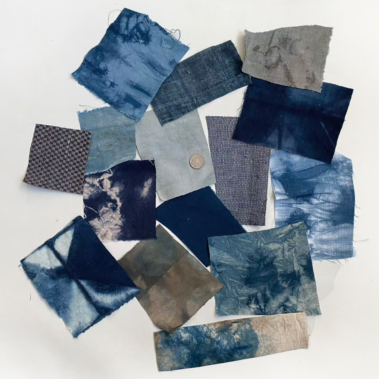 善本源 蓝染系15块 草木染手作布组 小块布料 拼布布包 DIY碎布,淘宝优惠券,粉丝福利购,淘宝优惠卷