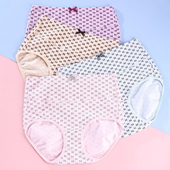 两条装蝶安芬女士高腰内裤女全棉包臀舒适收腹裤大码妈妈性感裤头