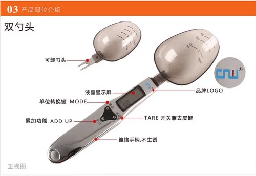 CNW电子秤量勺秤高精度克数计量勺奶粉烘焙勺子称刻度称重勺婴儿 - 图2