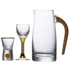 Ликер Cup 家用金箔白酒杯水晶玻璃一口杯金边子弹杯烈酒杯带刻度分酒器套装 ANCE