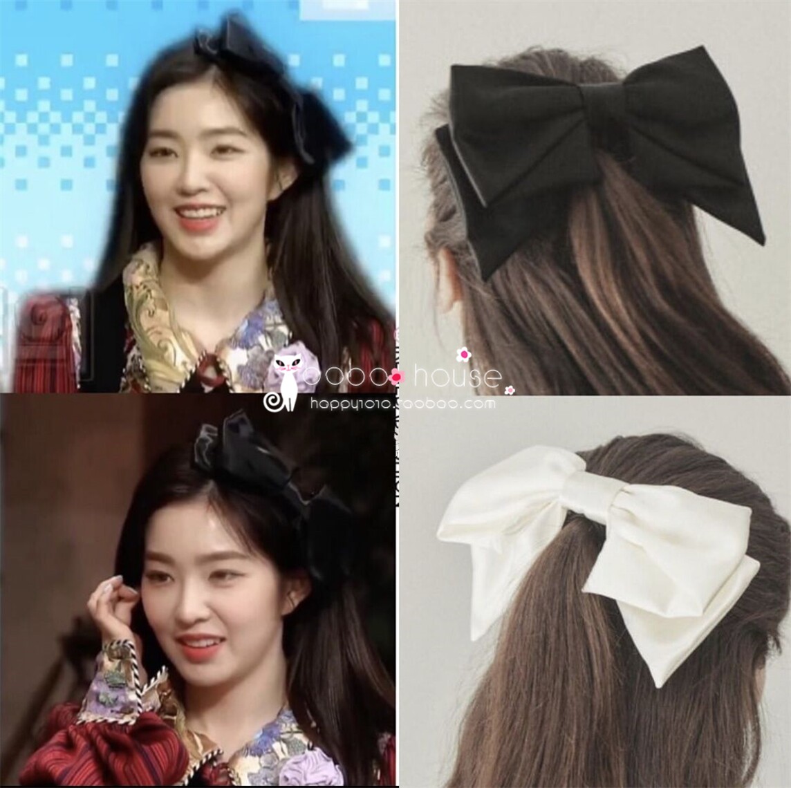 韩国正品代购elizabeth moments 金智妮裴珠泫超大黑色蝴蝶结发夹