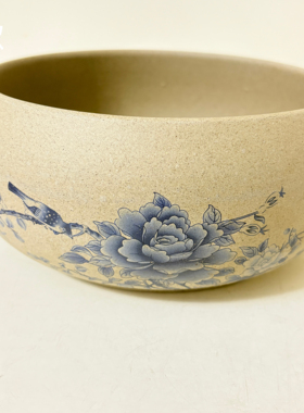 水培花盆大号陶瓷水仙花睡莲碗莲铜钱草无孔水养专用粗陶花盆瑕疵