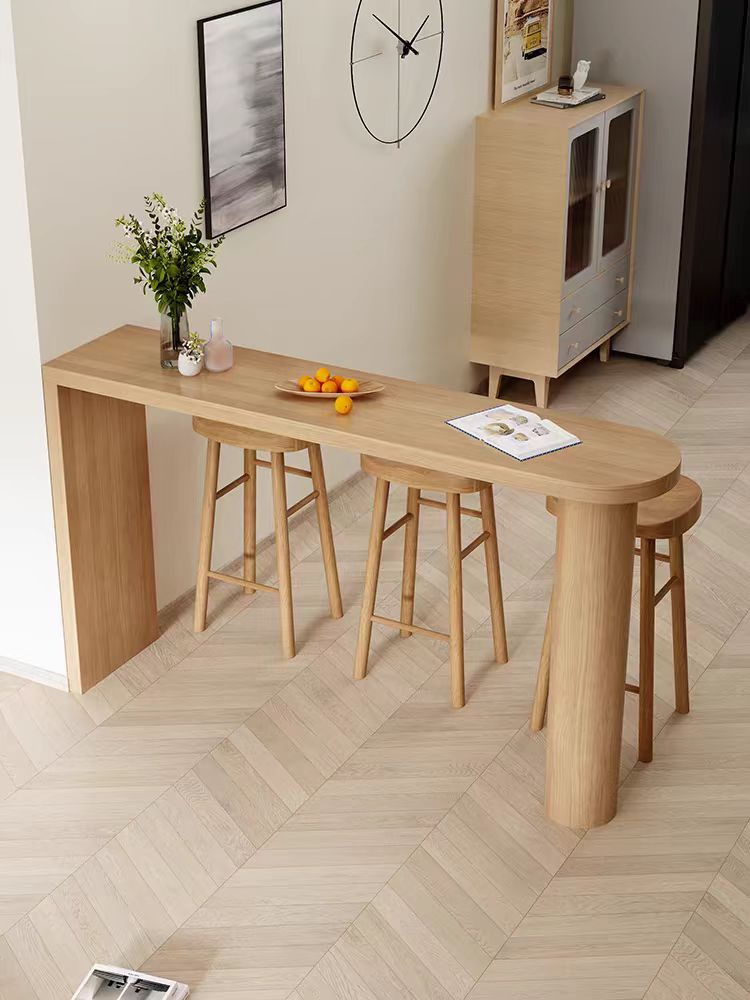 北欧实木吧台桌家用客餐厅隔断桌靠墙阳台吧台长条桌高脚桌椅组合,淘宝优惠券,粉丝福利购,淘宝优惠卷