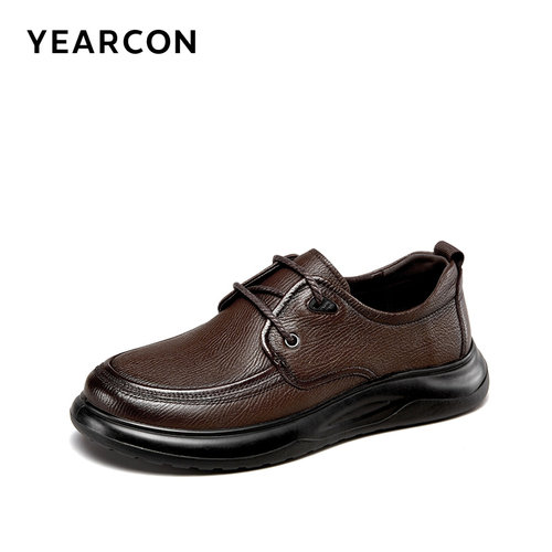 意尔康男鞋2025羊皮商务休闲皮鞋男士软底真皮舒适中年爸爸鞋 - 图0