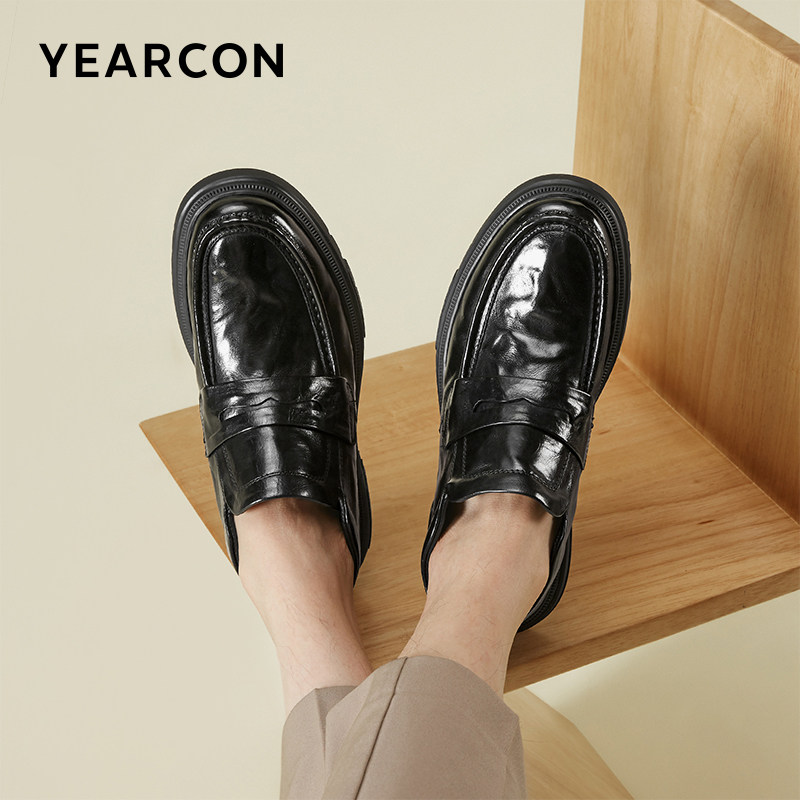 意尔康男鞋冬秋季真皮商务休闲皮鞋男士软底舒适一脚蹬中帮爸爸鞋,淘宝优惠券,粉丝福利购,淘宝优惠卷