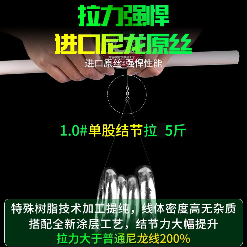 进口斑点线隐形鱼线主线正品结强拉力柔软钓鱼线子线尼龙线专用 - 图0