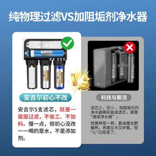 政府补贴安吉尔净水器家用厨房直饮机RO反渗透通用滤芯0添加J1205 - 图1