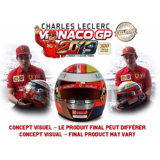 Pre-1 2 BELL Leclerc 2019 Monaco Grand Prix Limited Edition 300 Helmet Model