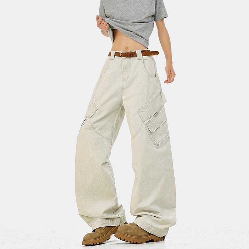 妈个鸡妈MGJM洗褪美式cleanfit拼接解构多口袋弯刀休闲裤男女百搭,淘宝优惠券,粉丝福利购,淘宝优惠卷