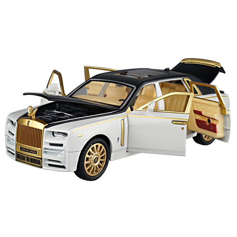 金标莱斯1:24劳斯幻影仿真合金属汽车模型摆件豪车轿车儿童玩具车 - 图3