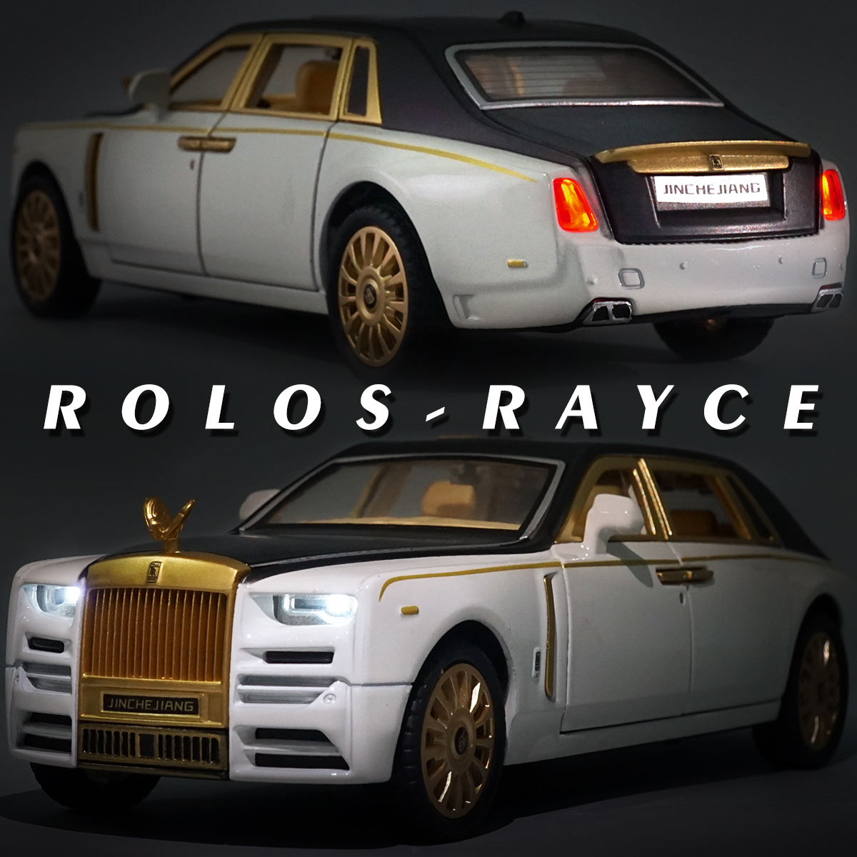 金标莱斯1:24劳斯幻影仿真合金属汽车模型摆件豪车轿车儿童玩具车 - 图1