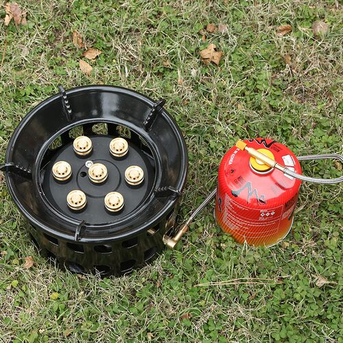 兄弟连户外自驾卡式猛火煤炉具大功率燃气露营防风七星灶便携野饮 - 图2