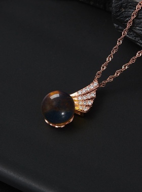 网红带货直播宫廷设计ins风多米尼加合成蓝珀吊坠琥珀蜜蜡项链女