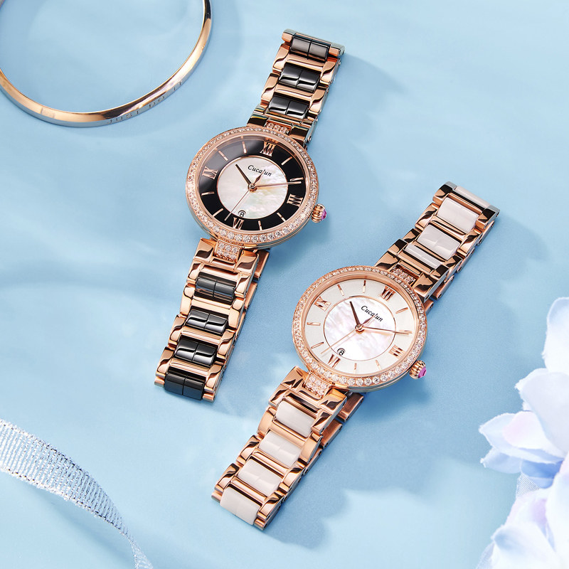 陶瓷女款正品名牌黑色2020年手表 古卡伦国产腕表