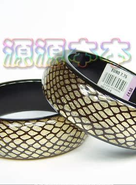 出口欧美风浅金棕色格子蛇纹手镯