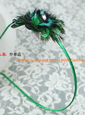 欧美风粉紫色羽毛超细发箍