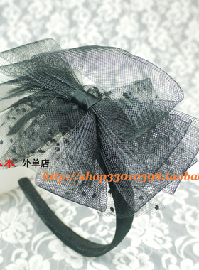 欧美风黑色花朵蕾丝头箍发卡