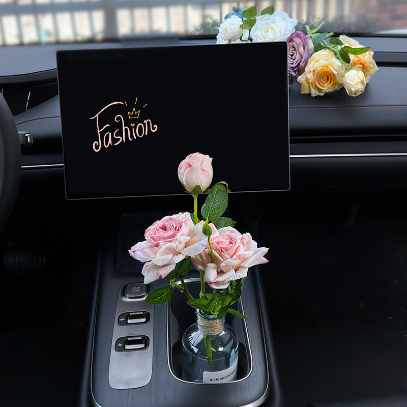 法式油画焦边仿真玫瑰车内饰品汽车装饰摆件中控台水杯架车载花束,淘宝优惠券,粉丝福利购,淘宝优惠卷