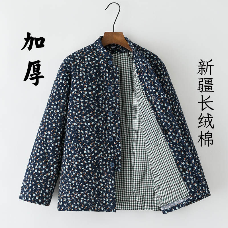 中老年妈妈装冬季加厚保暖棉衣外套奶奶宽松大码女士上衣棉花棉袄