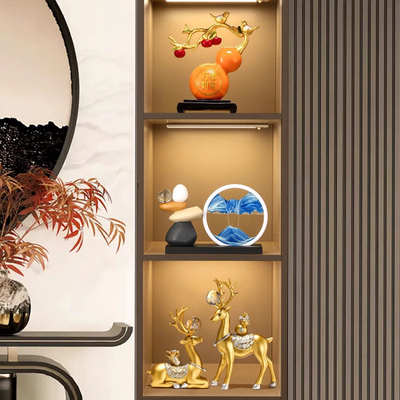 中式百财福鹿招财摆件客厅电视柜酒柜玄关装饰品新房乔迁送人礼物,淘宝优惠券,粉丝福利购,淘宝优惠卷