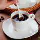 Qingke coffee cup with spoon pure white bone porcelain