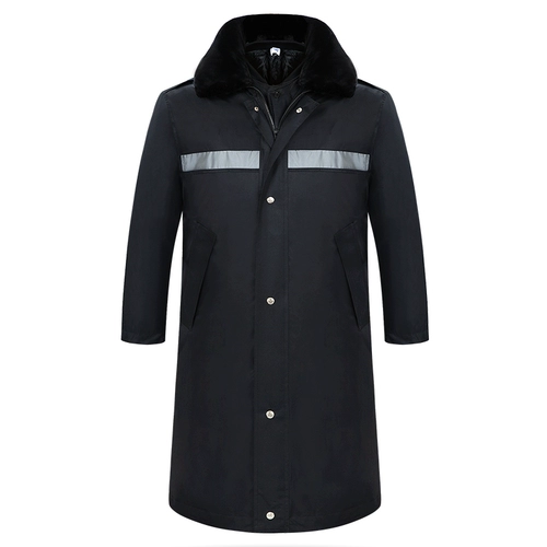 Расширенная холодная одежда для оболочки отражающая безопасность хлопковое пальто рабочее время работа с шерстяным воротником с капюшоном может быть отдельно охраняемой мужской зимой