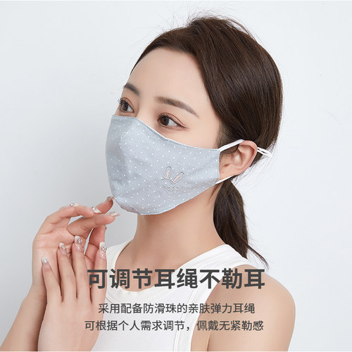 时尚薄款纯棉口罩女高颜值秋冬季保暖防寒防风面罩骑行全棉可水洗 - 图3