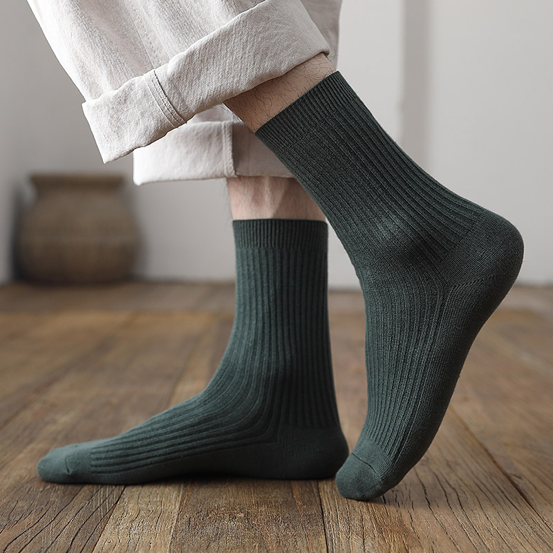 新品中筒条纹简约潮全棉纯棉男袜 zedeye短袜/打底袜/丝袜/美腿袜