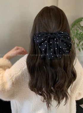 法式波点发夹高级感小众精致百搭