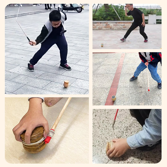 Corde de fouet gyroscopique en bois massif, corde de fouet de fitness à l'ancienne pour adultes et enfants