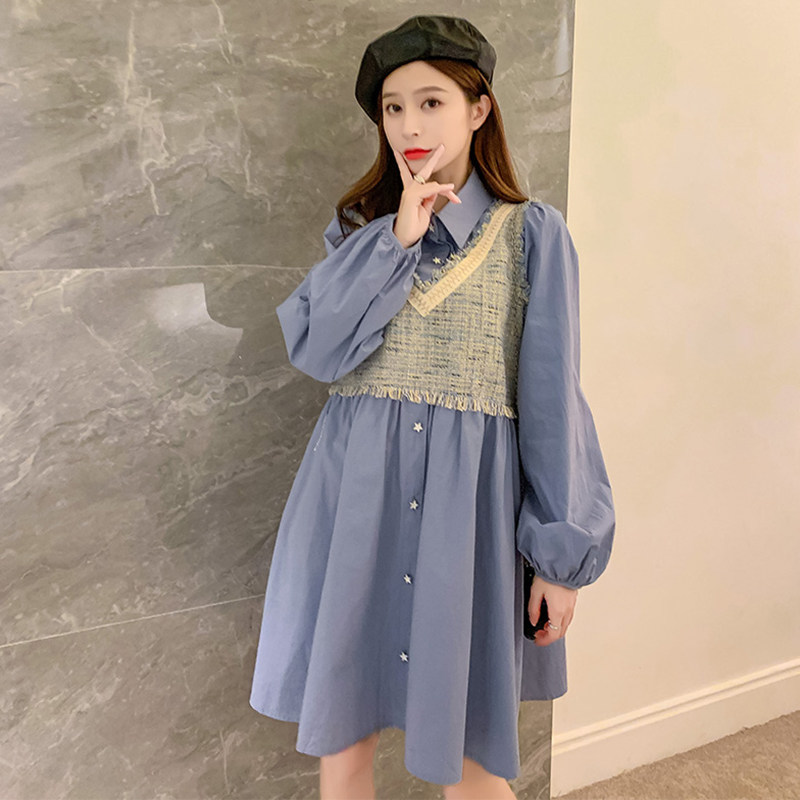 孕妇秋装小香风潮妈时尚款连衣裙 宝朵儿连衣裙