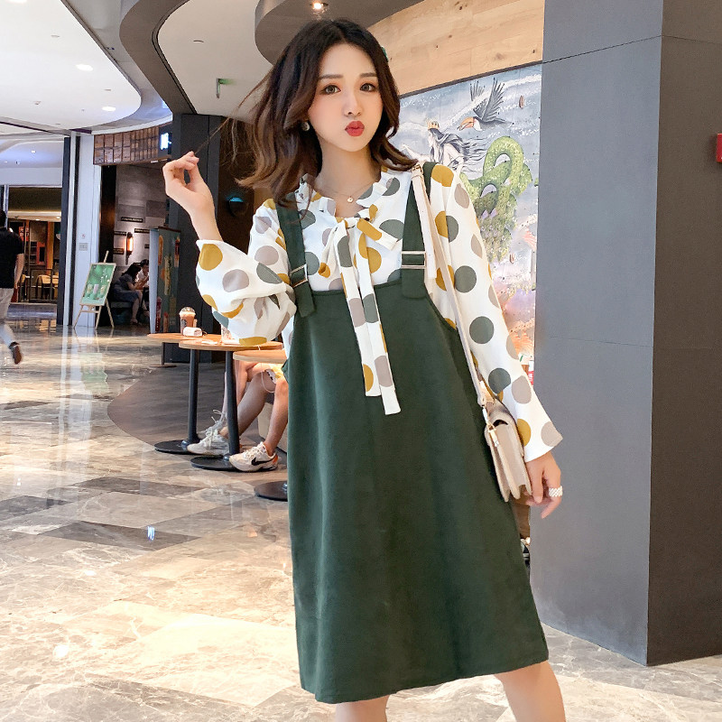 孕妇秋装2020潮妈外出时尚款连衣裙 宝朵儿连衣裙