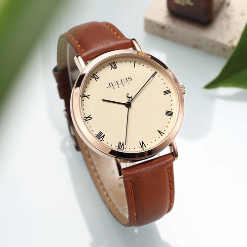 聚利时手表女小众轻奢2025新款复古数字大表盘皮带防水石英女表 - 图2