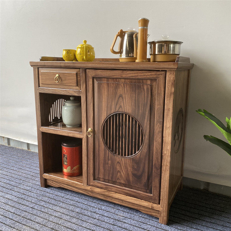 可移动榆木茶桌实木茶水柜家用一体式小茶桌明月茶几边柜烧水茶台,淘宝优惠券,粉丝福利购,淘宝优惠卷