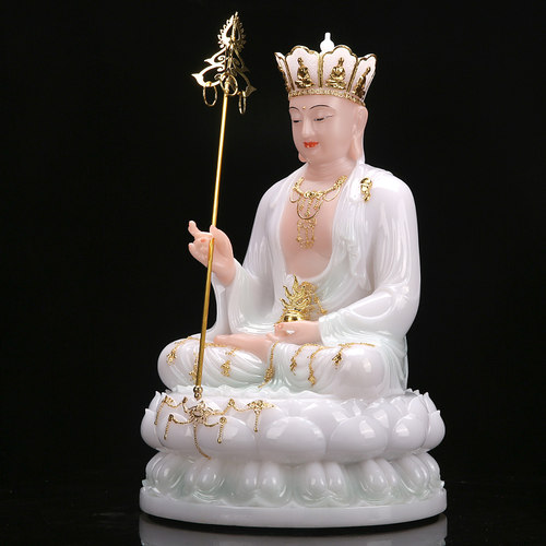 慈缘阁汉白玉实心天清地藏王菩萨像地藏菩萨像地藏王佛像地藏佛像 - 图1