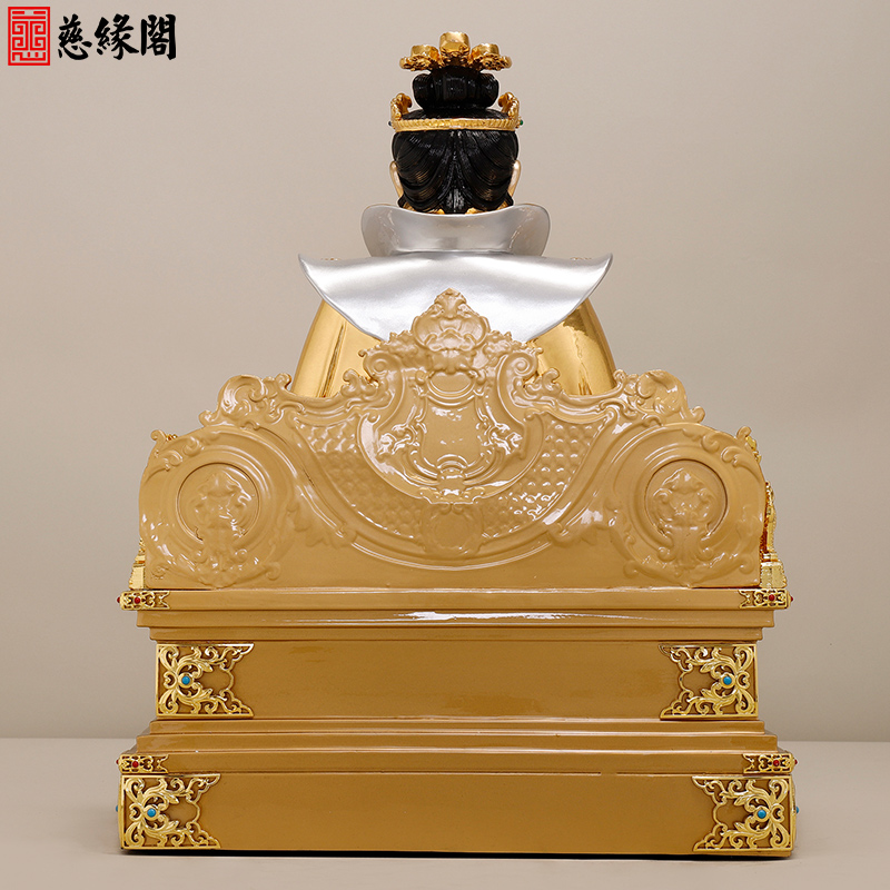 慈缘阁黄铜贴金临水夫人陈靖姑神像天仙圣母佛像陈太后顺天圣母像 - 图2