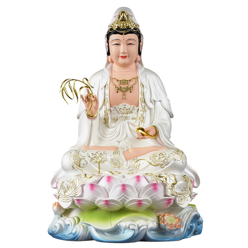 慈缘阁陶瓷彩观音菩萨佛像观音家用供奉观音佛像观音像观世音菩萨 - 图3