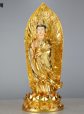 贴金西方三圣阿弥陀佛佛像