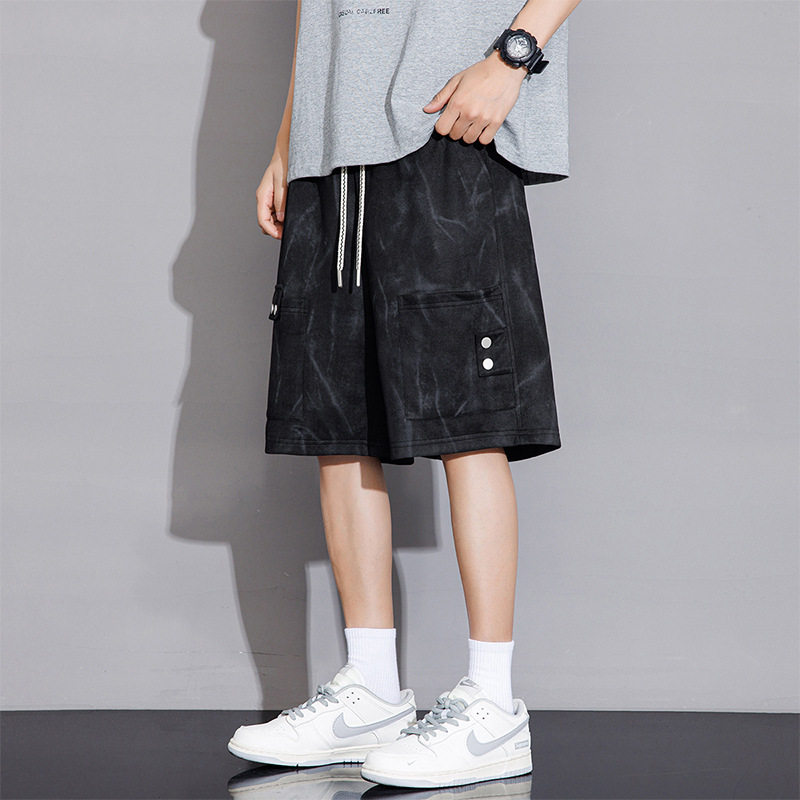 夏季大码潮牌扎染短裤胖男生直筒中裤加肥加大宽松休闲五分裤,淘宝优惠券,粉丝福利购,淘宝优惠卷