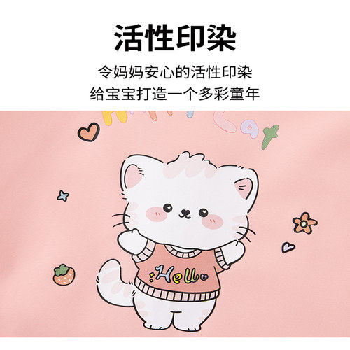 儿童围裙画画衣服罩衣幼儿园美术魔术贴反穿衣男女孩宝宝吃饭围兜 - 图2