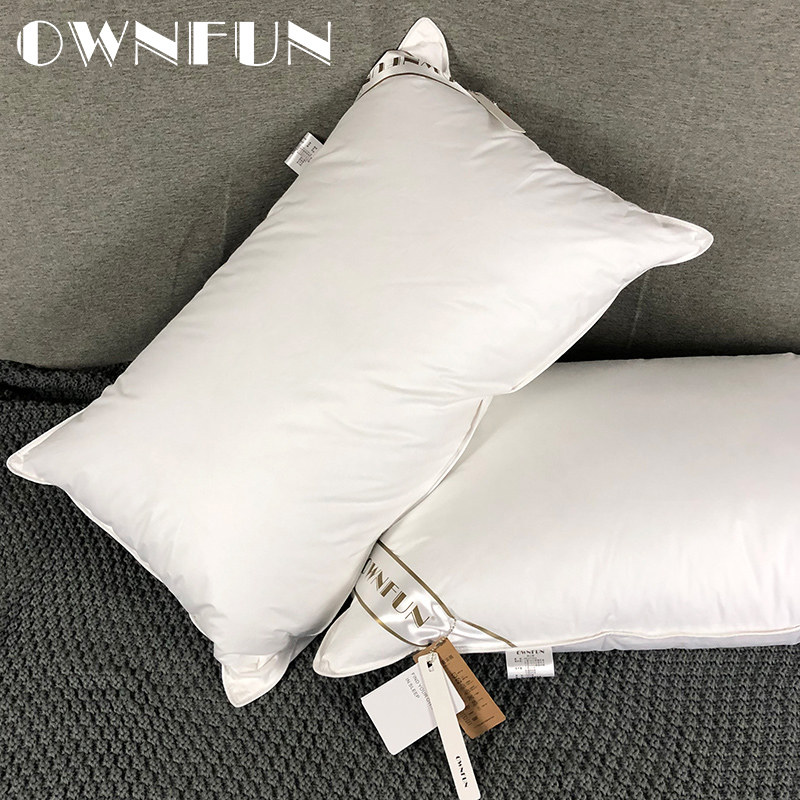 OWNFUN五星级酒店羽绒枕芯鹅毛夹心枕头护颈椎单人枕头 加大51*91,淘宝优惠券,粉丝福利购,淘宝优惠卷