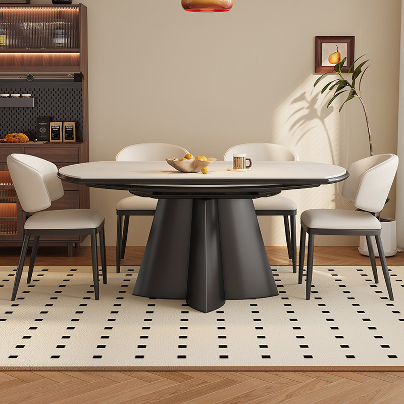 极简岩板餐桌椅意式轻奢全托可伸缩方圆两用简约现代家用饭桌,淘宝优惠券,粉丝福利购,淘宝优惠卷