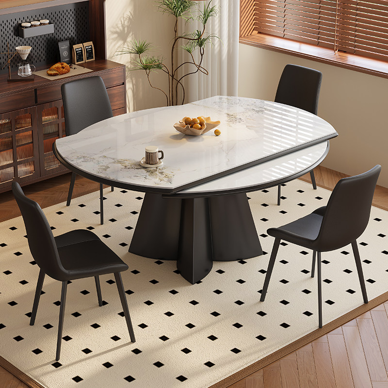 极简岩板餐桌椅意式轻奢全托可伸缩方圆两用简约现代家用饭桌,淘宝优惠券,粉丝福利购,淘宝优惠卷