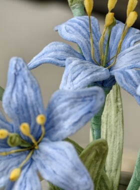 纯手工百合花扭扭棒花假花摆设客厅餐桌装饰品插花束摆件花艺摆设