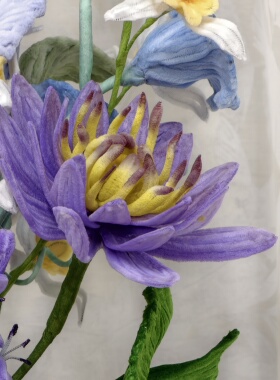 纯手工百合牵牛百子莲扭扭棒花假花摆设饰品插花束摆件花艺摆设