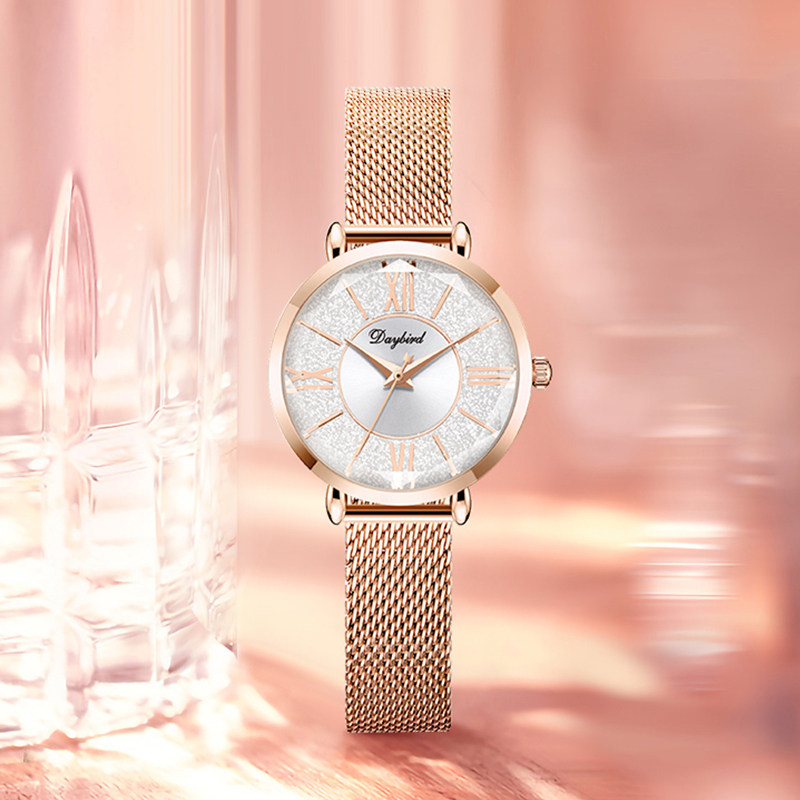 正品简约气质镶钻满天星休闲手表 aba艾彼艾国产腕表