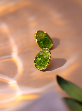 银针绿野仙踪耳钉超仙水晶耳环