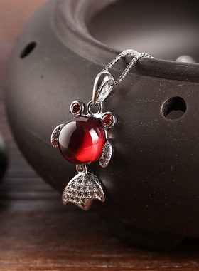 s925纯银石榴石盒子链女高级感