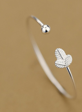 树叶活口可调节甜美风手饰品